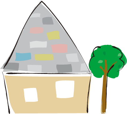 三角屋根の家1 のイラスト素材 かな絵箱
